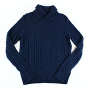 Tommy Hilfiger NEW Blue Navy Mens Size Large L Shawl Collar Knit Sweater