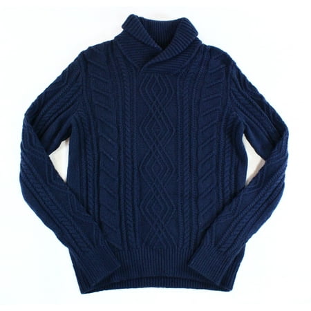 Tommy Hilfiger NEW Blue Navy Mens Size Large L Shawl Collar Knit Sweater