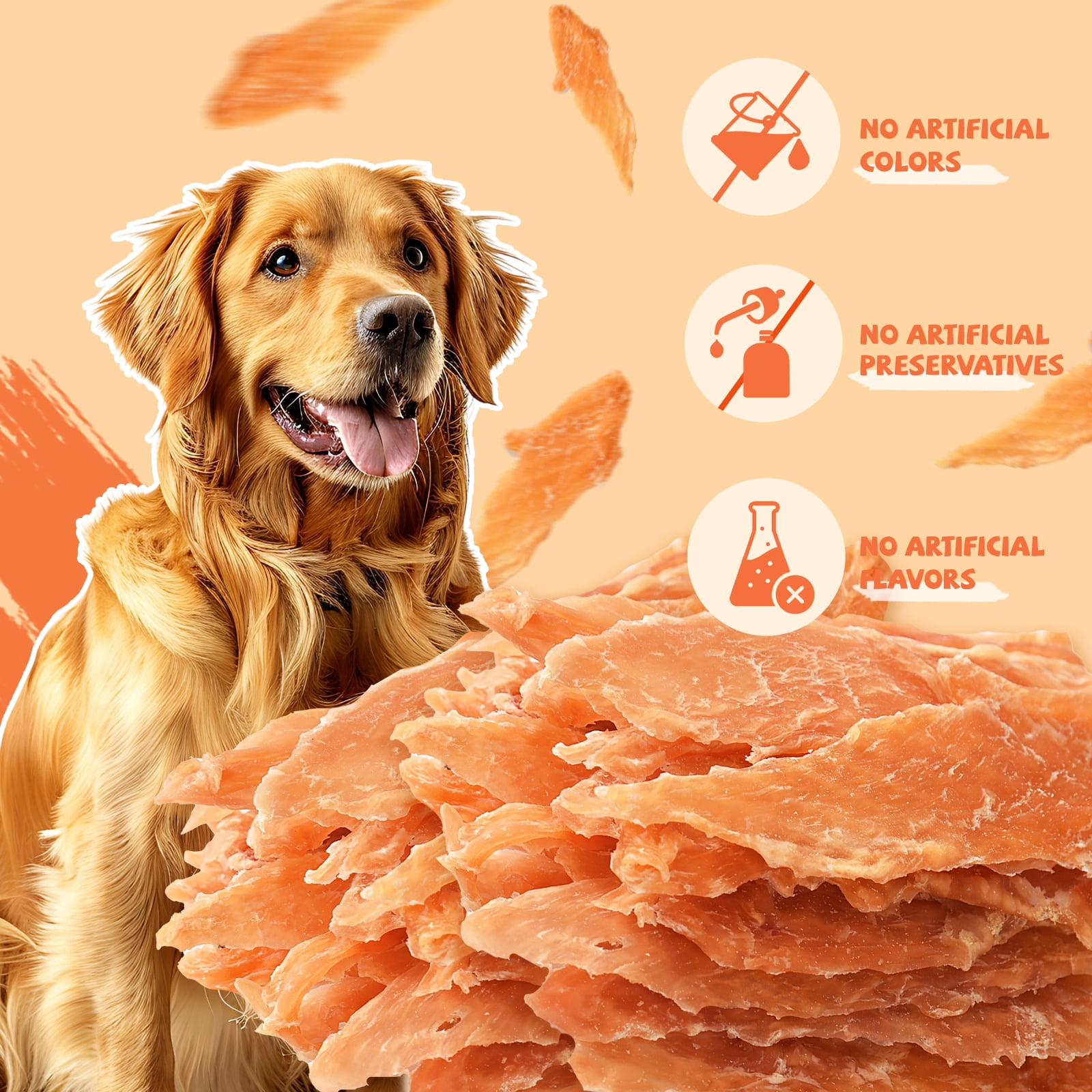 (2 pack) Pawmate Chicken Jerky Dog Treats, Pure & Tasty Jerky for Small Medium Large Dogs, 11oz