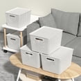 thumbnail image 7 of Anbers Lidded Storage Baskets, White, Plastic Organizer Baskets, Pack of 6, 7 of 7