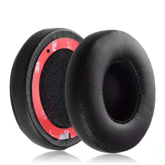 Earpads Cushions Replacement for Beats Solo 2 & Solo 3 Wireless On-Ear Headphones, Ear Pads with Soft Protein Leather (Black)