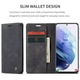 thumbnail image 6 of Wallet Case for Samsung Galaxy S21 Plus 5G, Premium PU Leather Case Vintage Matte Wallet Flip Cover [Card Slots] [Magnetic Closure] Stand Function Folio Shockproof Full Protection - Black, 6 of 7