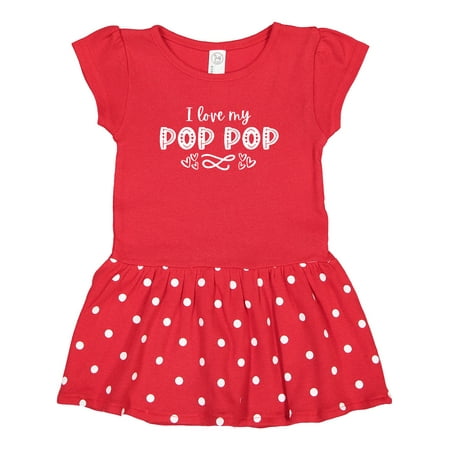 

Inktastic I Love My Pop Pop with Hearts Gift Toddler Girl Dress
