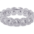 thumbnail image 3 of Savlano 18K White Gold Plated Cubic Zirconia Round Cut Eternity Ring Band for Women & Girls, 3 of 6