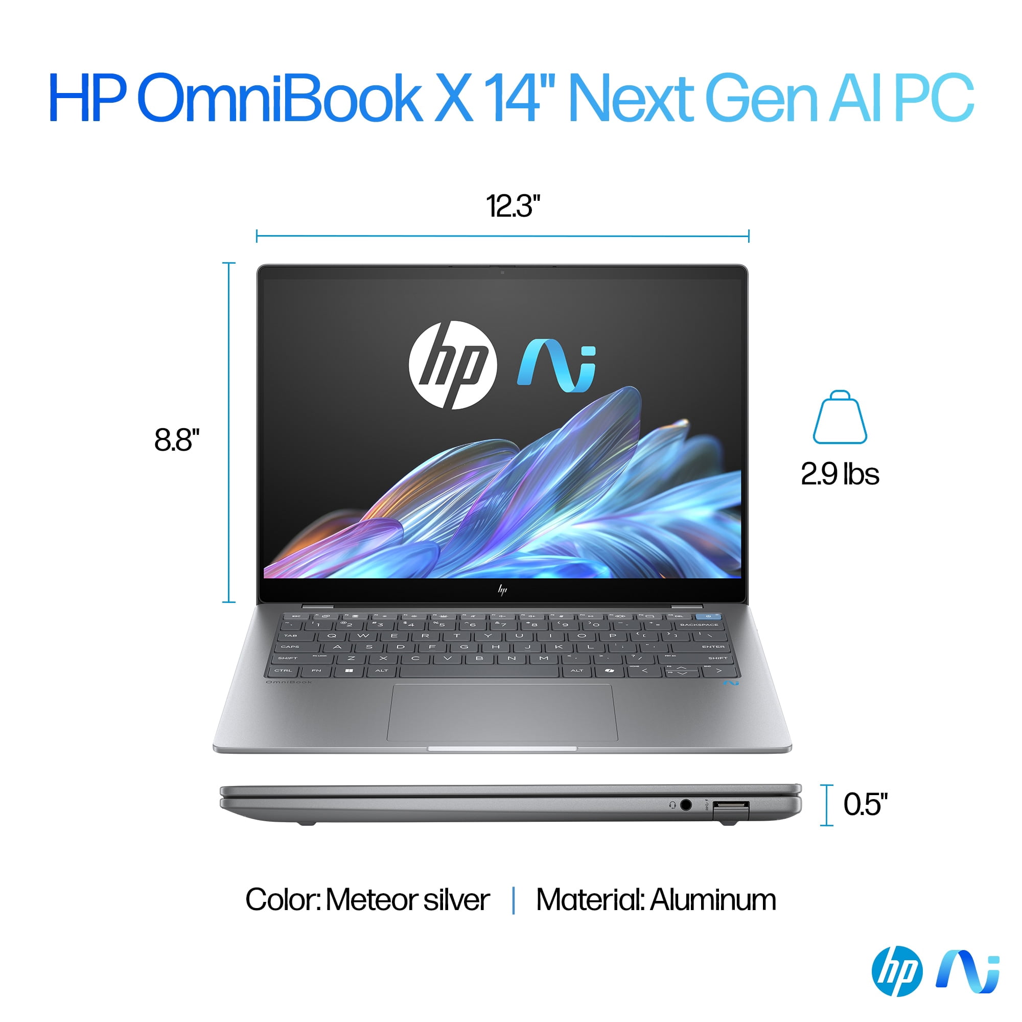 HP OmniBook X Laptop Computer 14" 2.2K Touch Screen Snapdragon X Elite 16 GB