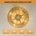 thumbnail image 4 of 20'' Flush Mount Rattan Caged Boho Ceiling Fan with Lights Farmhouse Decorative Ceiling Fan Light Fixture with Remote Control for Bedroom Kitchen Living Room, 4 of 8