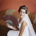 thumbnail image 5 of Unique Bargains 1 Pc Sequins Folding Fan for Masquerade Red Cotton Linen, 5 of 5