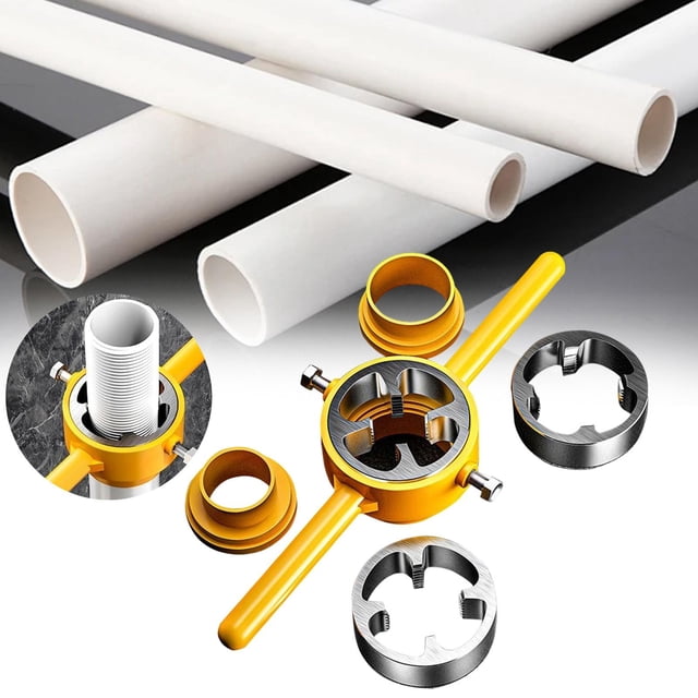 Kit de 6 piezas para roscar tuberías, kit de herramientas para roscar tuberías, resistente a la abrasión, reutilizable, llave de macho de roscar para