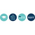thumbnail image 2 of Darling Souvenir Candy&nbsp;190 Pcs Graduation Theme Stickers DIY Chocolate Labels-Blue, 2 of 2