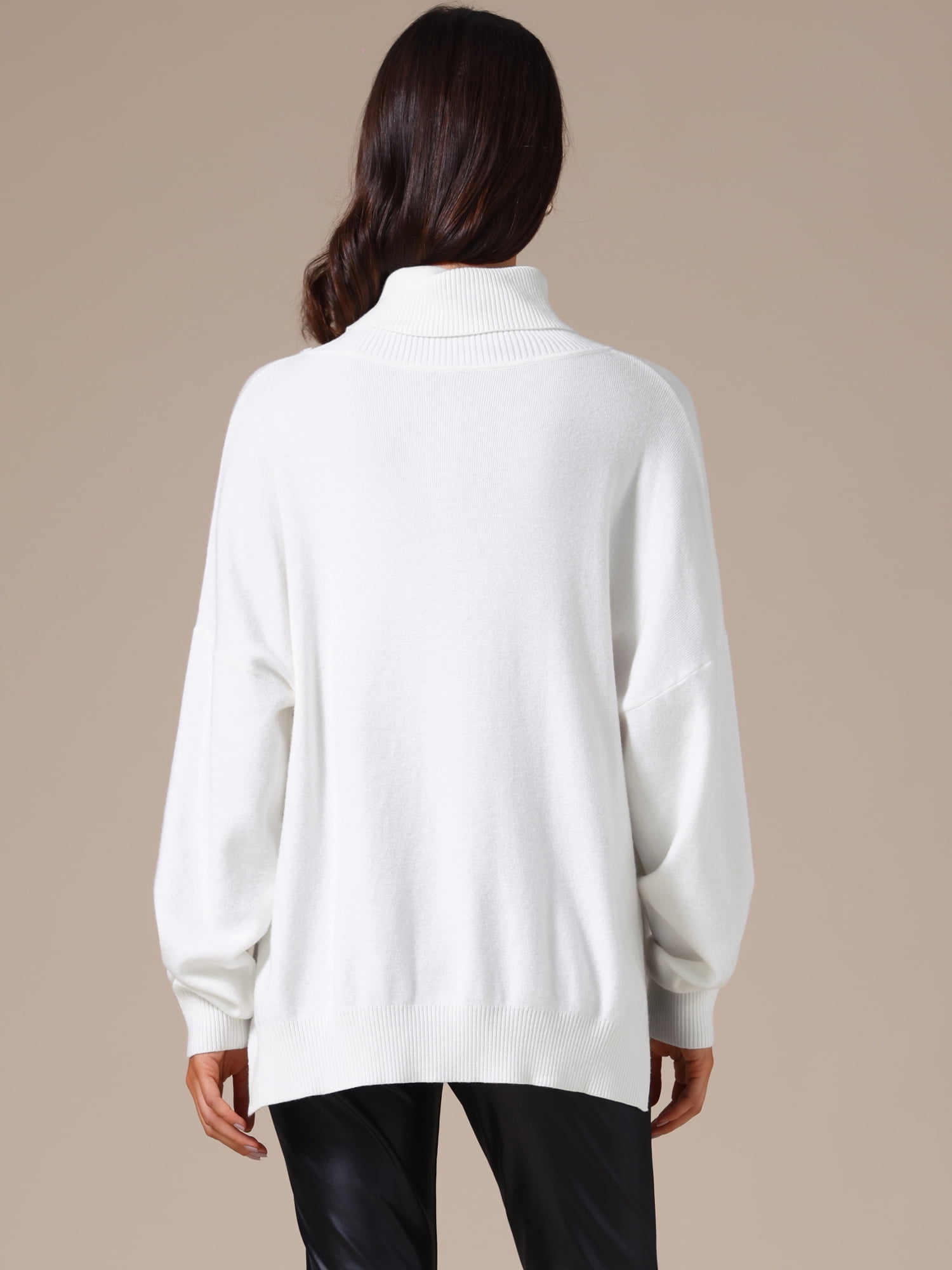DARING DIVA Turtleneck Sweater Pullover Fall Winter Outfits XL White