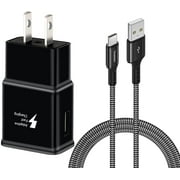 Adaptive Fast Charger Kit with 6.6Ft Nylon Braided USB Type C Charging Cable Compatible with Samsung Galaxy S21/S20