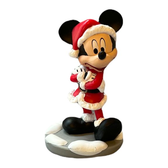 Mickey Santa Candy Cane PVC Cake Topper Holiday Attire Figure Figurine 3” Rare
