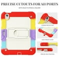 thumbnail image 3 of for iPad Air 11 Inch 2024 M2 (Air 6th Generation) Case with PET Screen Protector + Pencil Holder + Stand + Shoulder Strap | Heavy Duty Protection 3 Layer Silicone PC Case, Colorful Red, 3 of 9