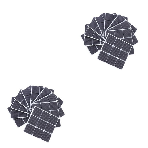 Masteelf 20 Sheets  Chair Grippers Stopper Anti-friction and Sound Insulation Furniture Floor Stool Protection Mat Self-adhesive EVA Pads (Black Square)