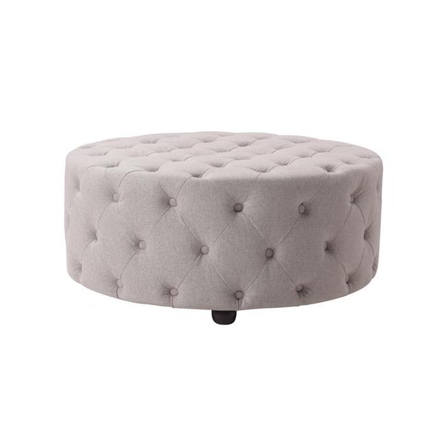Banc d'Entrée Rond en Touffe de Savane Taupe