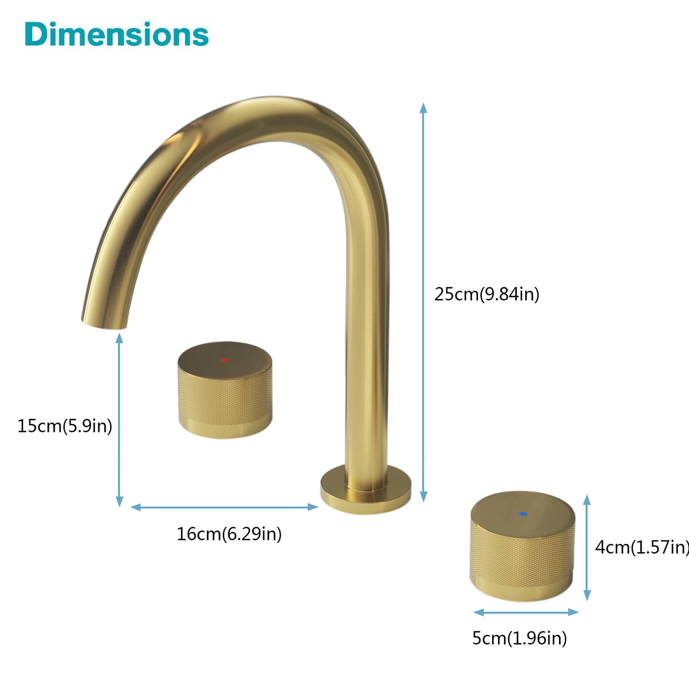 YZZY Double Handle Bathroom Sink Faucet 3-Hole Modern Gold Widespread Vanity Basin Faucet