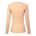 thumbnail image 4 of MixMatchy Women's Long Sleeve Eight Button Closure Henley Thermal Knit Top, 4 of 5