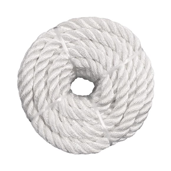 Cuerda Koch Industries de nailon retorcido, blanca, 3/8 pulgadas de profundidad, 50 pies de largo