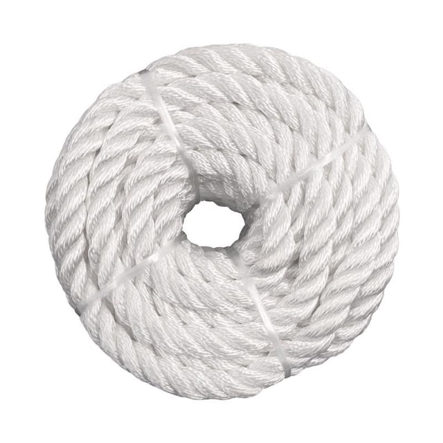 Cuerda Koch Industries de nailon retorcido, blanca, 3/8 pulgadas de profundidad, 50 pies de largo