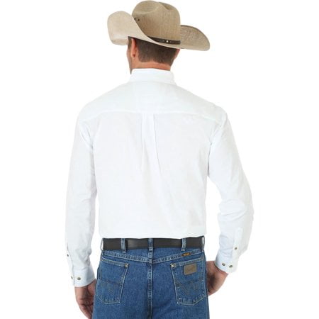 Wrangler Mens George Strait One Pocket Button Long Sleeve Woven Shirt