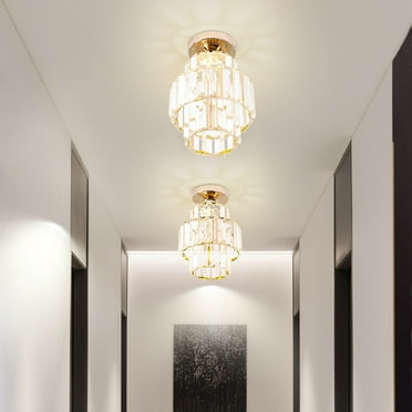 Japceit Semi Flush Mount Ceiling Light-Chandelier Crystal Ceiling Light Semi Mount Ceiling Lighting Fixture Modern Crystal Ceiling Lamp for Porch Kitchen Bedroom Living Room Entryway