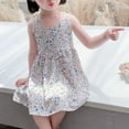 thumbnail image 2 of Summer Toddler Girls Tank Dress Casual Floral Printed Sleeveless Breathable Loose Infants Girls Beach Dresses Comfy Kids Sundress Suitable For Dailywear, Party, 2 of 9