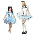 thumbnail image 2 of Adult Alice Cosplay Costume Classic Role Play Blue Apron Outfit Dress with Headband M, 2 of 10