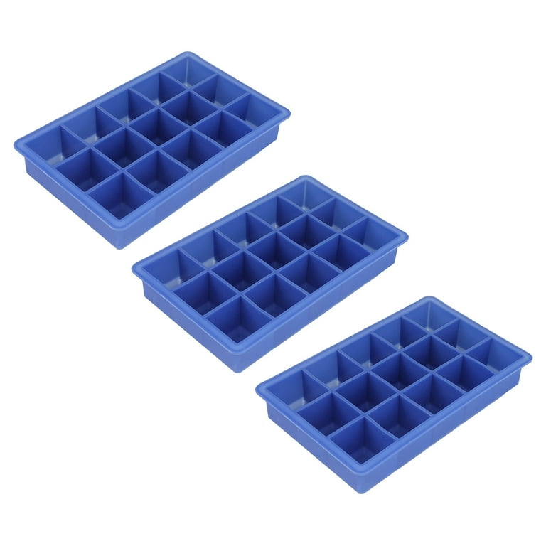 Chef Craft 15-Cube Silicone Ice Cube Tray - Makes Large 1.25 Easy To  Remove Cubes 3 Pack 