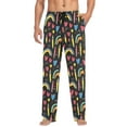 thumbnail image 2 of Crayons and Rainbows Hearts Mens Pajama Pants Cotton Elastic Waistband Lounge Sleep Pajama Bottoms Pj with Pocket, 2 of 7