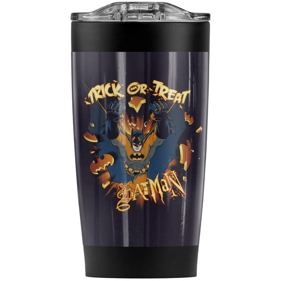 Batman Pumpkin Burst Stainless Steel Tumbler 20 oz Coffee Travel Mug/Cup, Vacuum Insulated & Double Wall with Leakproof Sliding Lid | Great for Hot Drinks and Cold Beverages