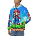 thumbnail image 2 of Lsque Mario for Mens Full-zip Hoodie, Zip-up Pullover Hooded Sweatshirt, Kangaroo Pocket Hoodie Ideal for Daily Wear, Travel, and Home-X-Large, 2 of 8