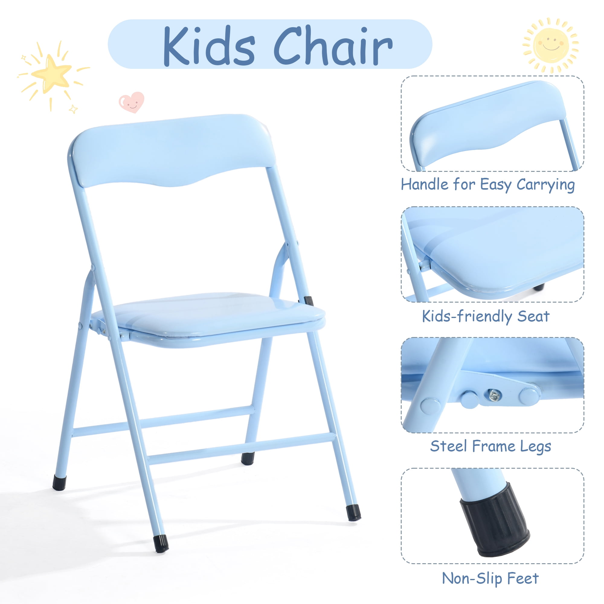 Homy Casa Kids Game Card Table and Chair Set, 3-Piece Toddler Furniture for Playroom & Preschool
