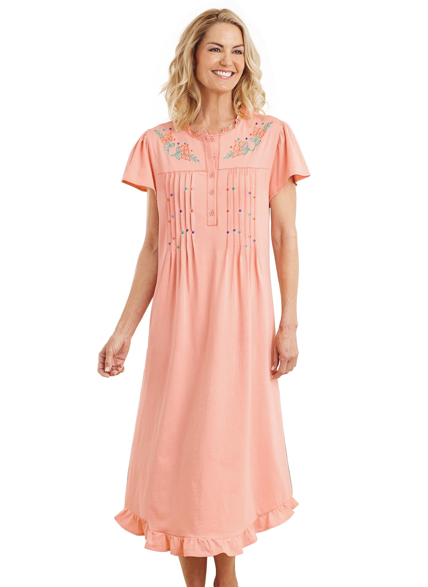 button up night gown