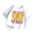 thumbnail image 5 of LUOGENLI T-Shirt pour Filles Enfants Mode Décontractée Imprimé Col Rond Ample Manches Courtes T-Shirt Top Maxi Chemises pour Filles Blanc 3-4 Ans, 5 of 5