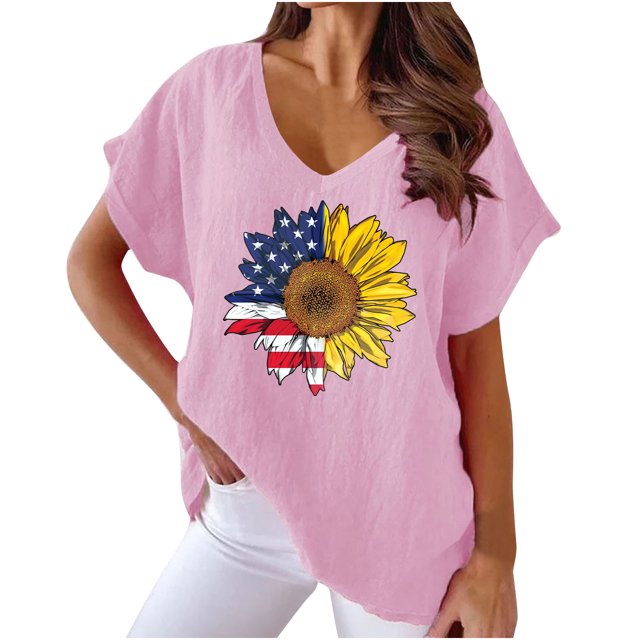 Birdeem T-Shirts à Col en V pour Femmes Mode Confortable Blouses Féminines Hauts