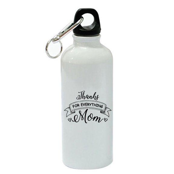 Thanks For Everything Mom White Aluminum Sports 20 oz Water Bottle