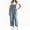 Blue, variant on Sleeveless Women Casual Denim Jumpsuit Loose Wide Leg Jeans Oversall Bib Pants