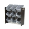 thumbnail image 1 of Humble Crew Sumatra Toy Storage Organizer with 9 Plastic Storage Bins, Espresso/Grey, 1 of 4