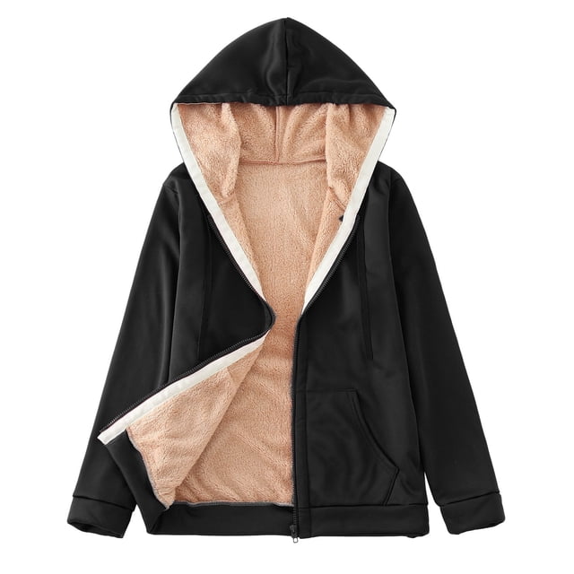 Veste à Capuche Grande Taille pour Femmes Chaude Zippée Décontractée Manteau d'Hiver Confortable