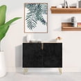 thumbnail image 2 of PixonSign Sideboard Buffet Cabinet, Kitchen Storage Cabinet with 2 Doors, Black & White Swirl Line Patterns, Cupboard Console Table for Dining Room - 35" L x 18" W x 29" H, 2 of 5