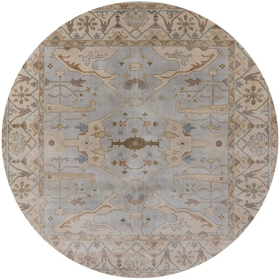 Ahgly Company Machine Washable Indoor Round Industrial Modern Dark Almond Brown Area Rugs, 6' Round