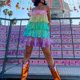 thumbnail image 1 of Vestido Con Tirantes De Lentejuelas Lindo vestido de arcoíris para mujer Sexy estilo brillante cuello cuadrado en capas traje de vacaciones Cgtredaw Multicolor L para Mujer, 1 of 1