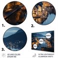 thumbnail image 3 of Designart "Germany Fjord Fantasy Alesund In Blue and Yellow"Germany Metal Wall Art Blue Traditional Office Room Wall Art, 3 of 6