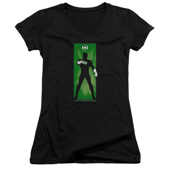 DC Green Lantern Block Junior Women's V-Neck T-Shirt Black