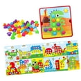 thumbnail image 1 of Juguete a juego de colores, tableros de clavijas de mosaico, actividades de juego, manualidades, 46 botones y 12 imágenes con clavijas para niños de Estilo D CUTICAT Tablero de mosaico, 1 of 8