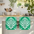 thumbnail image 4 of Green Boho Kitchen Towels Set of 3, Vintage Classic Bohemia Flower Textured Absorbent Dish Towels for Kitchen, Microfiber Hand Towel, Quick Drying Tea Towel for Cleaning Decorative Dishcloths, 4 of 7