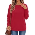 thumbnail image 2 of Fantaslook Pullover Sweatshirts for Women Crewneck Long Sleeve Shirts Casual Tunic Tops Fall Clothes, 2 of 7