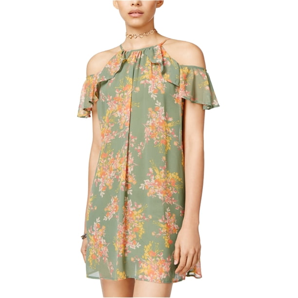 As U Wish Vestido acampanado con hombros descubiertos para mujer