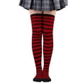 thumbnail image 4 of Women Socks Striped Knee High Socks Arm Warmer Fingerless Gloves Set for Halloween Christmas, 4 of 6