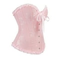 thumbnail image 3 of LEKDFST Pink Overbust Lace Corset Tops for Women Bodyshaper Sexy Corset Top Push Up Bustier Waist Trainer Bustier Top M, 3 of 7